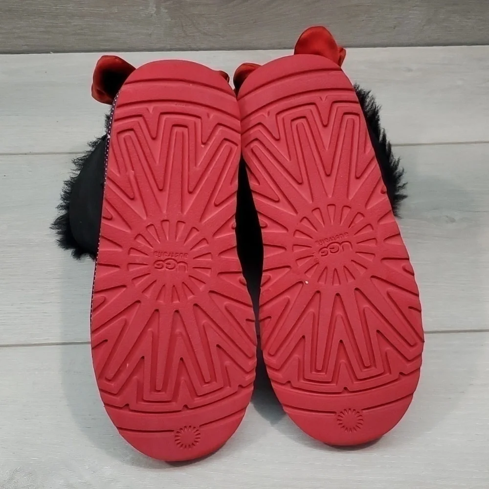 DisneyvUgg Australia Kids Girls Mini Limit  Leather boots sheepskin shoes 1